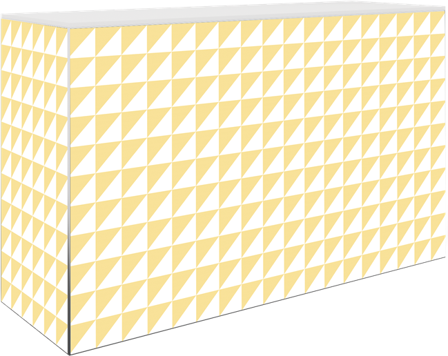 Art Series Service Bar Counter - Triangle Banana - White Top - 60 x 180 x 110cm H